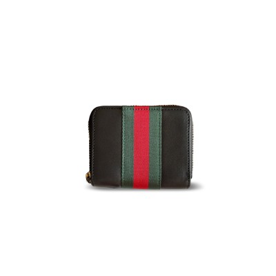 GUCCI WEB TRADEMARK ZIP AROUND WALLET 867349 (10*8.5*2.5cm)